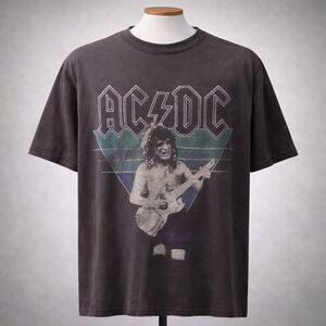 AC/DC Men’s Short Sleeve Dark Grey Graphic Shirt Large L Band Tour